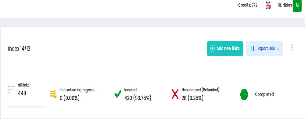 indexing progress on indexmenow