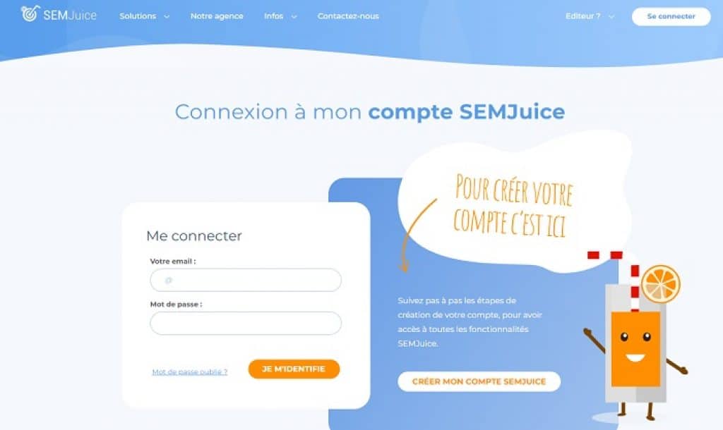 page d'accueil de semjuice